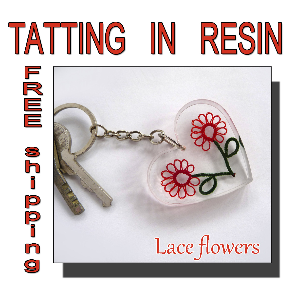Lace flowers keychain