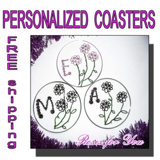 Personalized coasters Roses for You