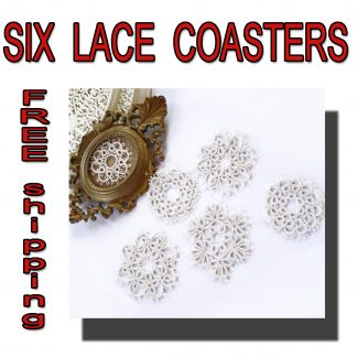 Set of six coasters lace
