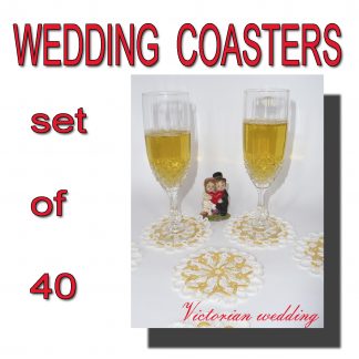 Set of 40 wedding coasters