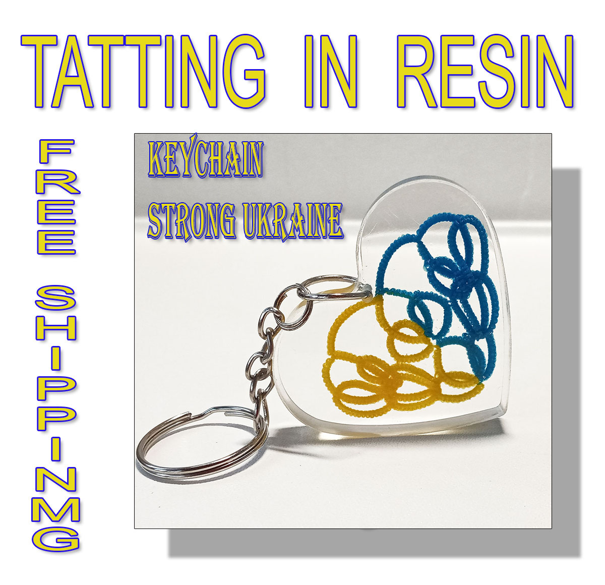 Keychain Heart Strong Ukraine