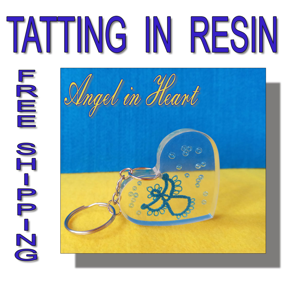 Keychain Angel in Heart