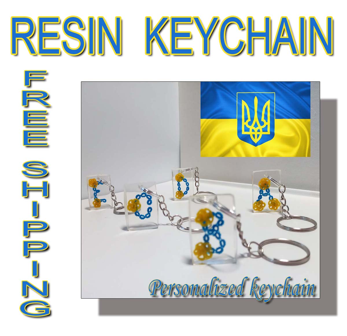Personalized keychain I'm with Ukraine