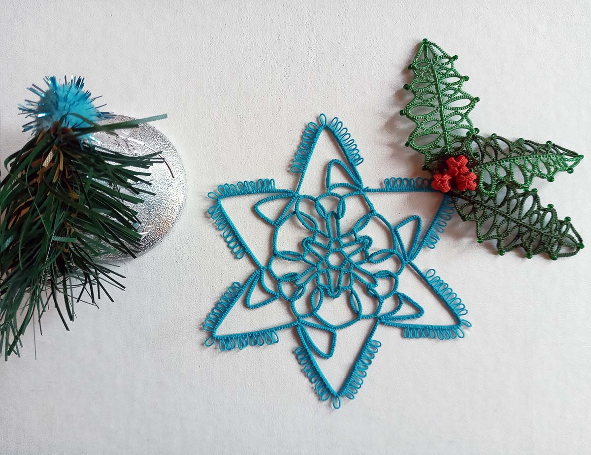 New free pattern. Free Tatting Tutorial snowflake.