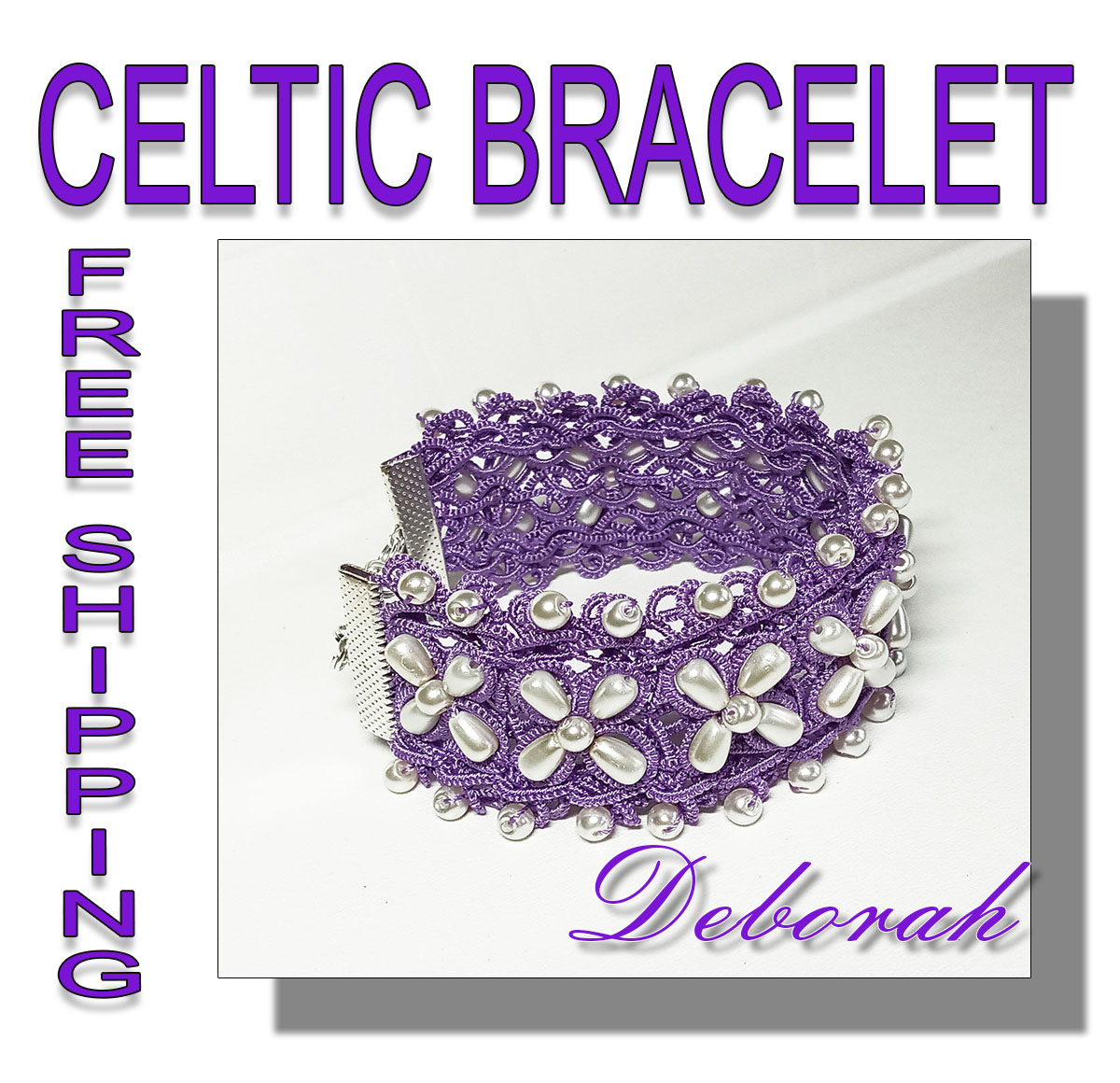 Tatting Celtic Bracelet Deborah