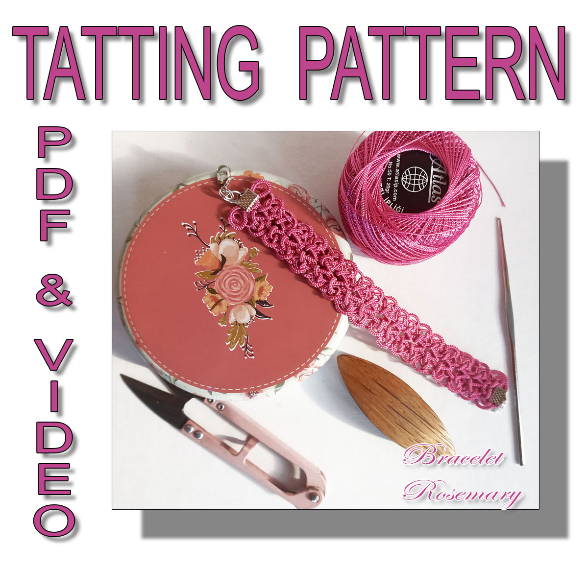 Tatting pattern bracelet Rosemary