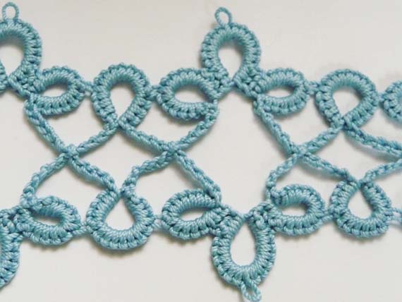 Cro-tatting light blue bracelet