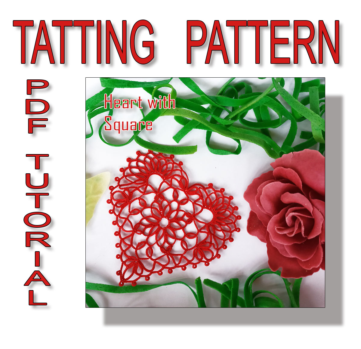 Heart with square pattern